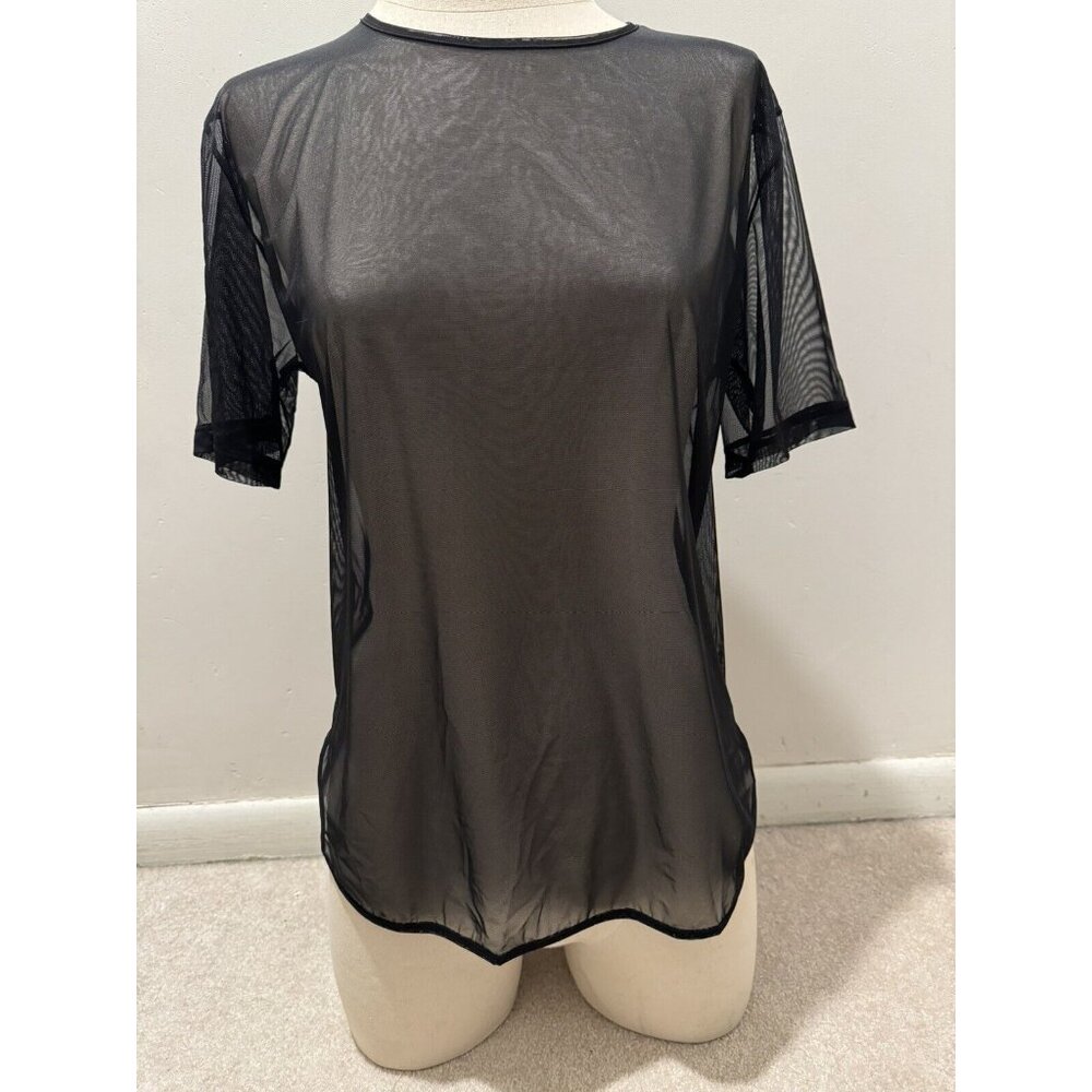 Wolford Tulle Shirt  Short Sleeve Color: Black Size: Small 52677
